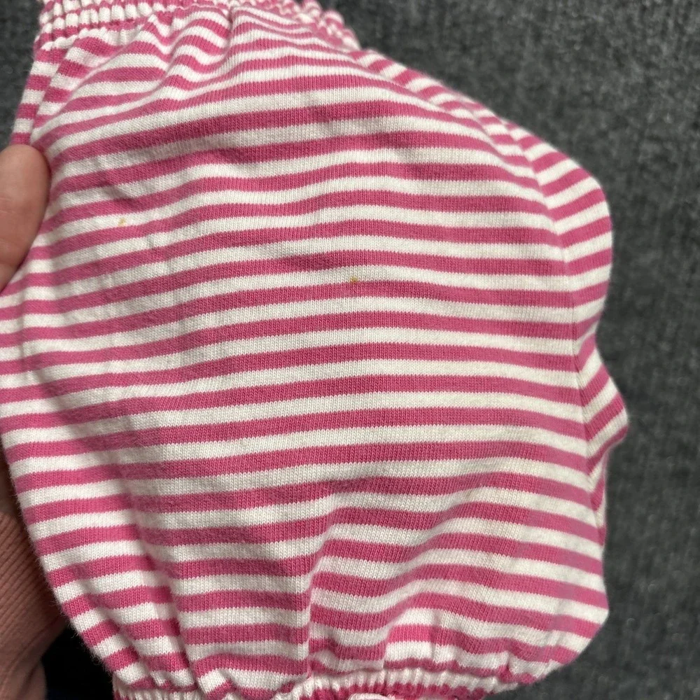 Vintage Gymboree Bubble Shorts Pink Striped Infant Heart Flower Rainbow Tag READ